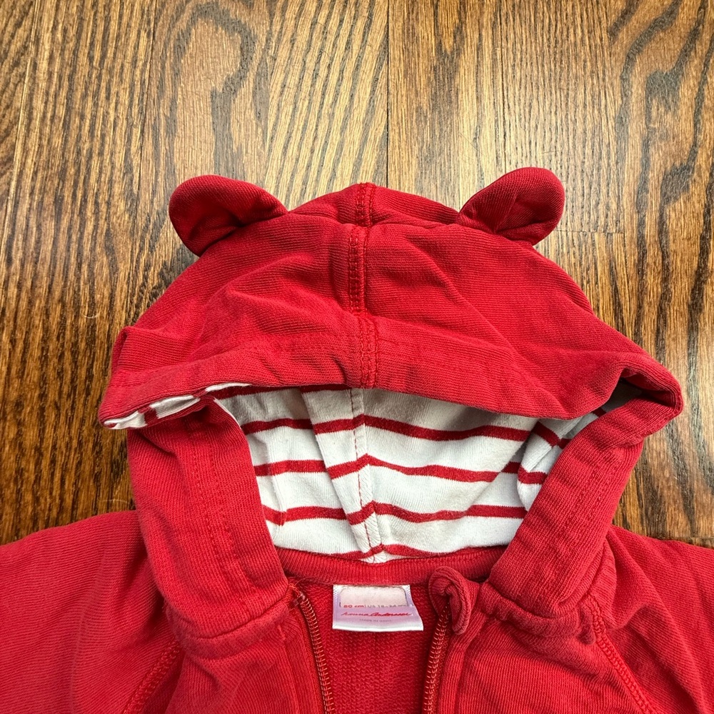 Hanna Andersson Bear Ear Hoodie 18-24 Months - Picture 2 of 7
